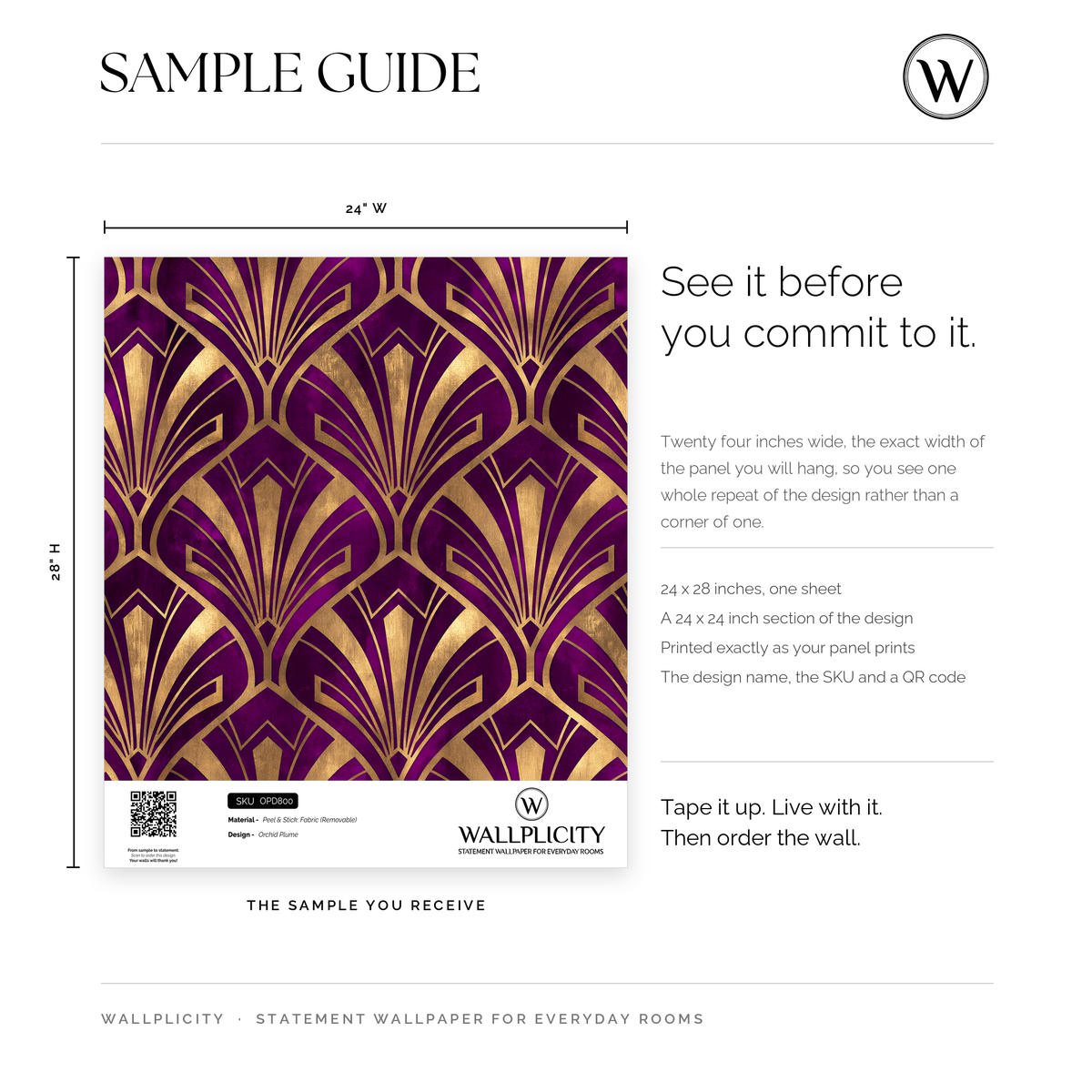 Orchid Plume wallpaper sample guide