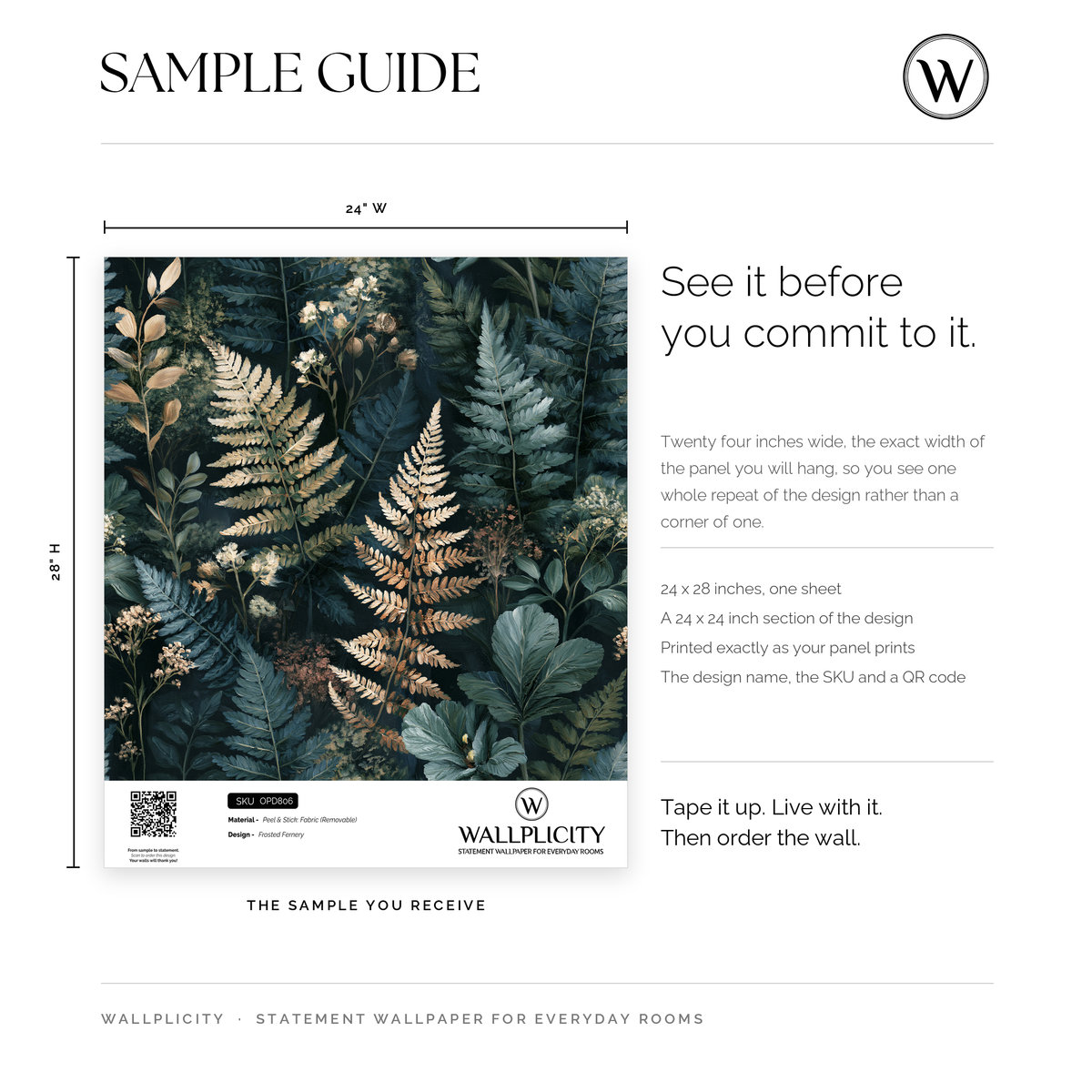 Frosted Fernery wallpaper sample guide