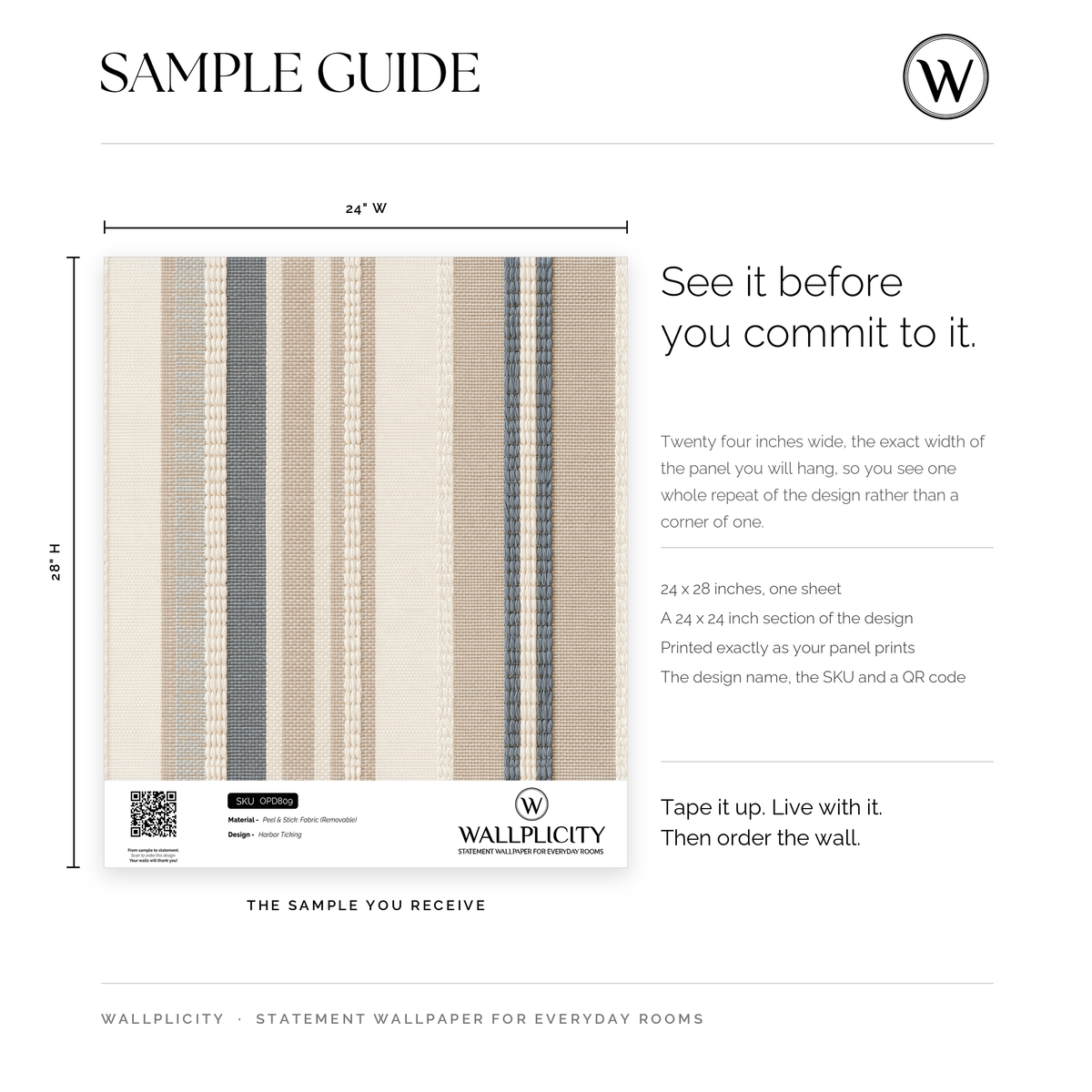 Harbor Ticking wallpaper sample guide