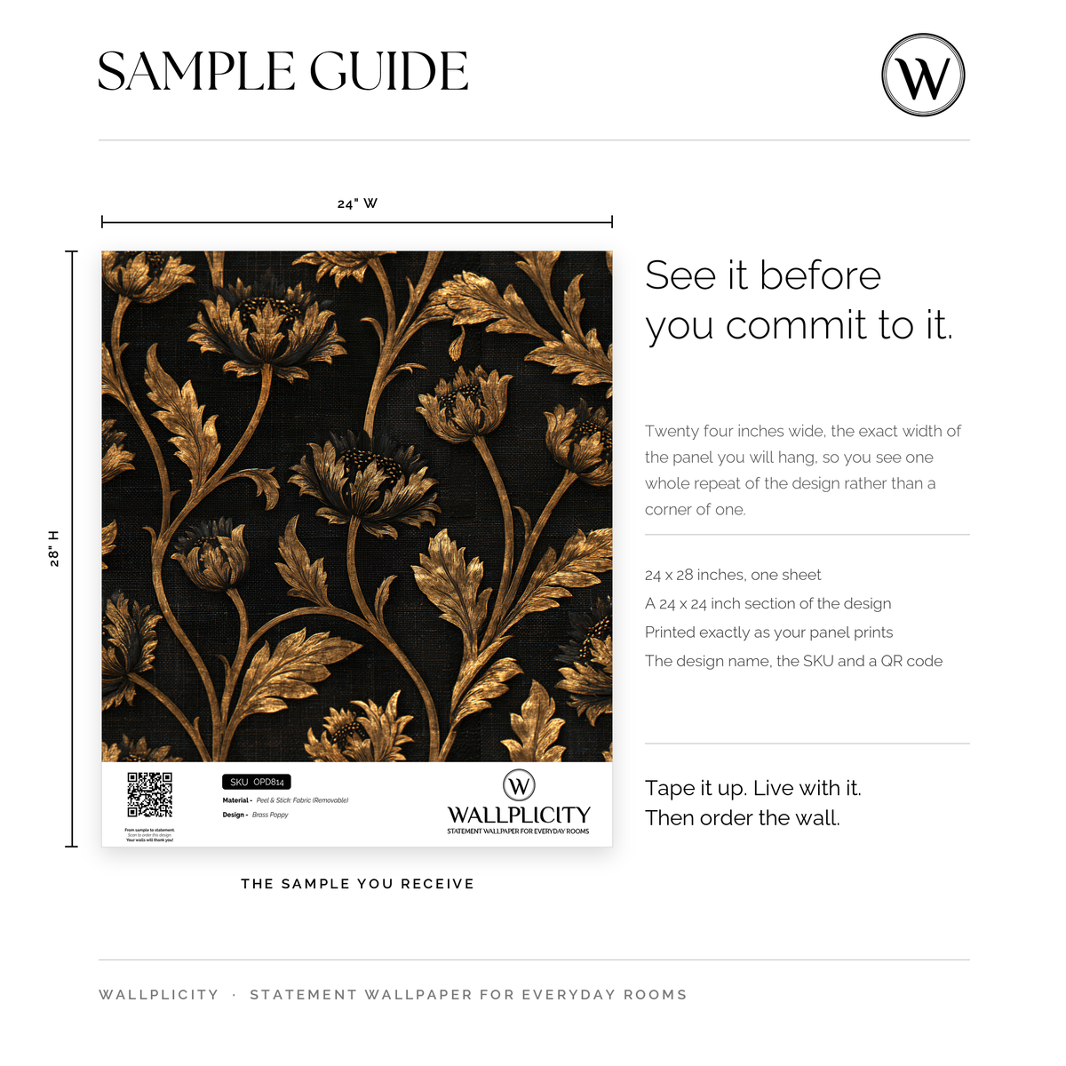 Brass Poppy wallpaper sample guide