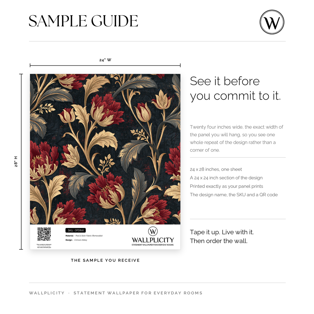 Crimson Abbey wallpaper sample guide