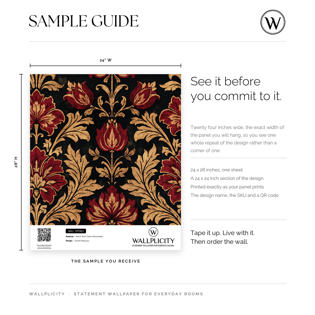 Scarlet Reliquary wallpaper sample guide