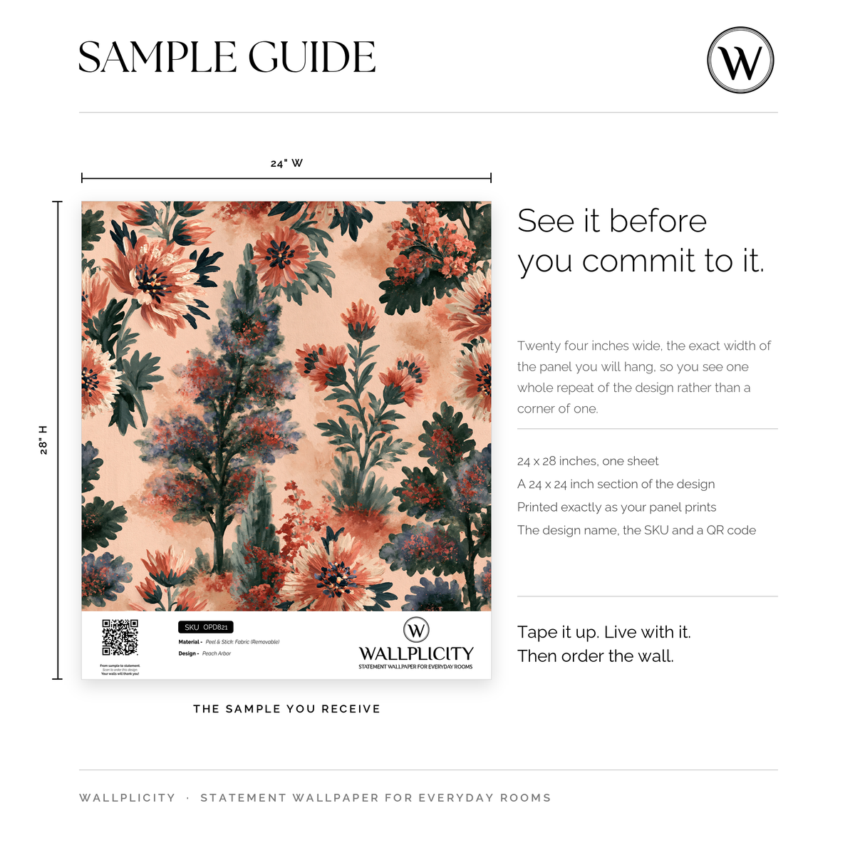 Peach Arbor wallpaper sample guide