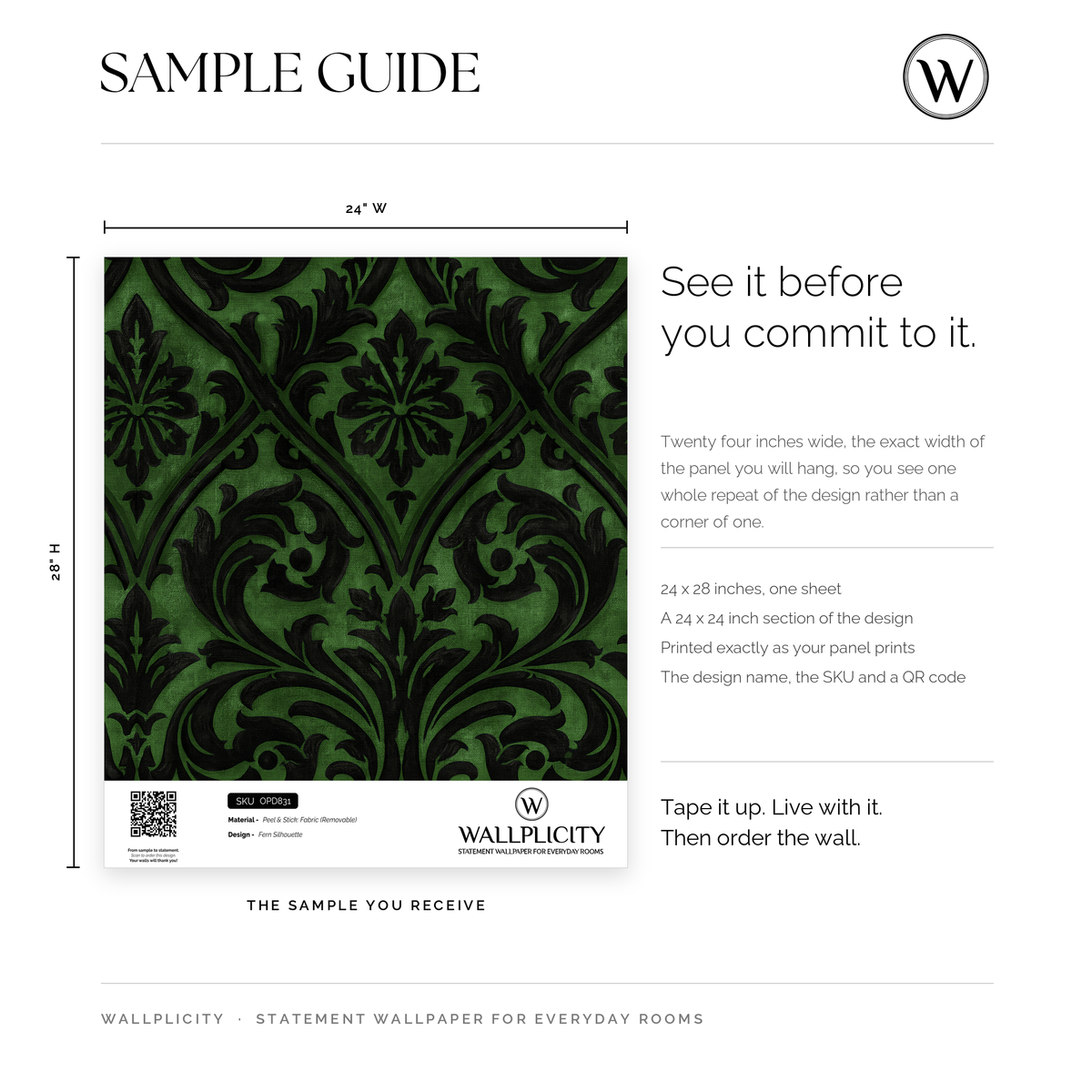 Fern Silhouette wallpaper sample guide
