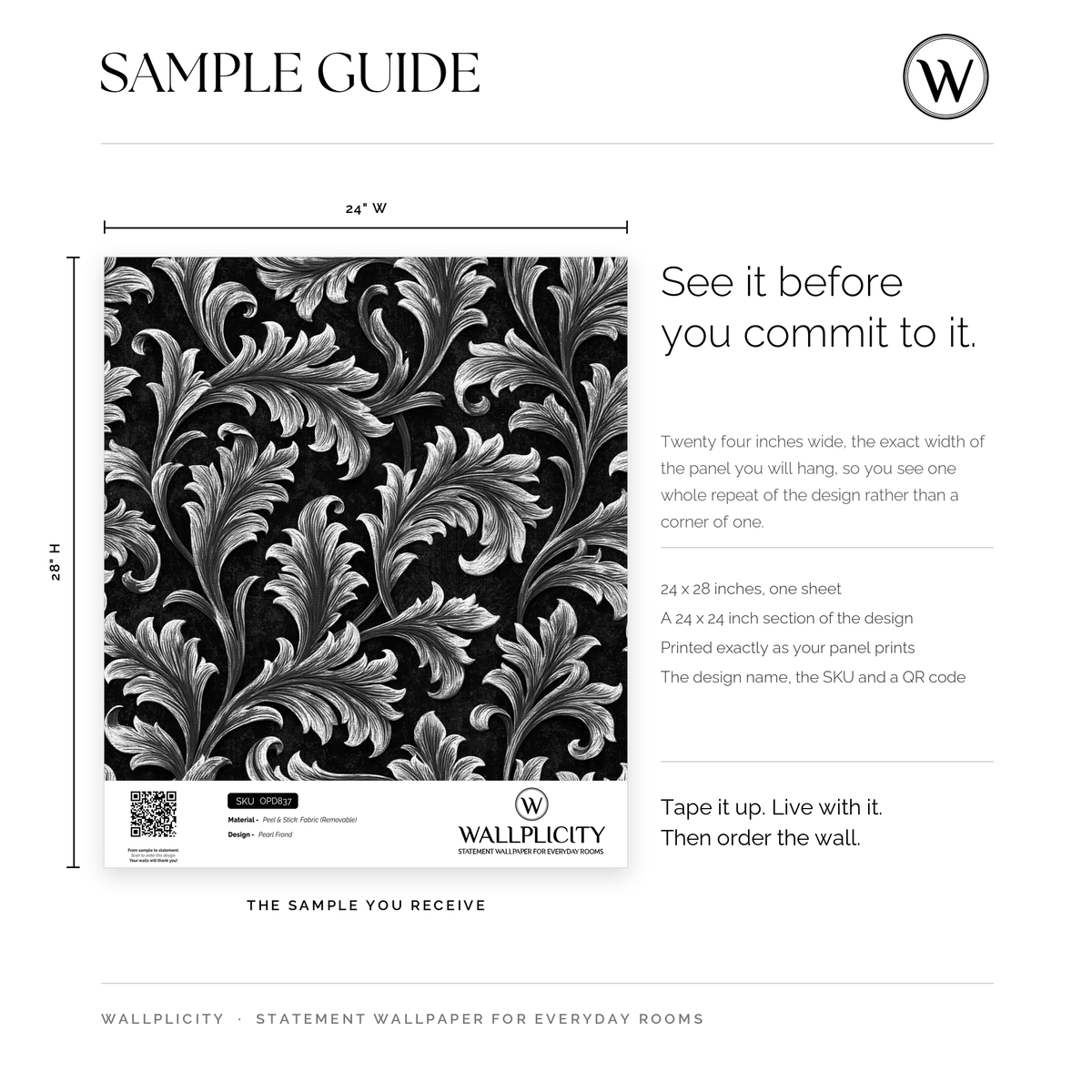 Pearl Frond wallpaper sample guide