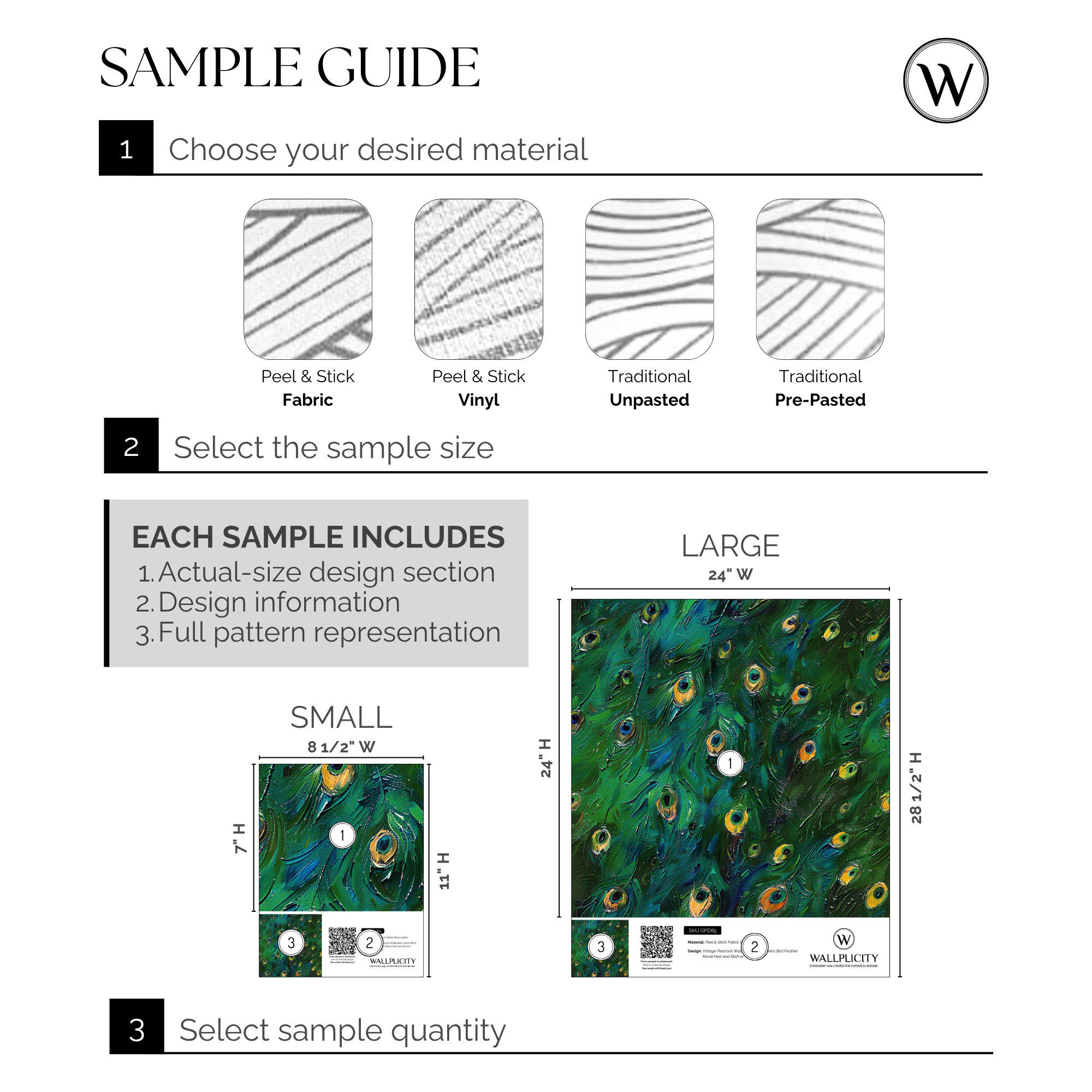 Peacock Parade wallpaper sample guide