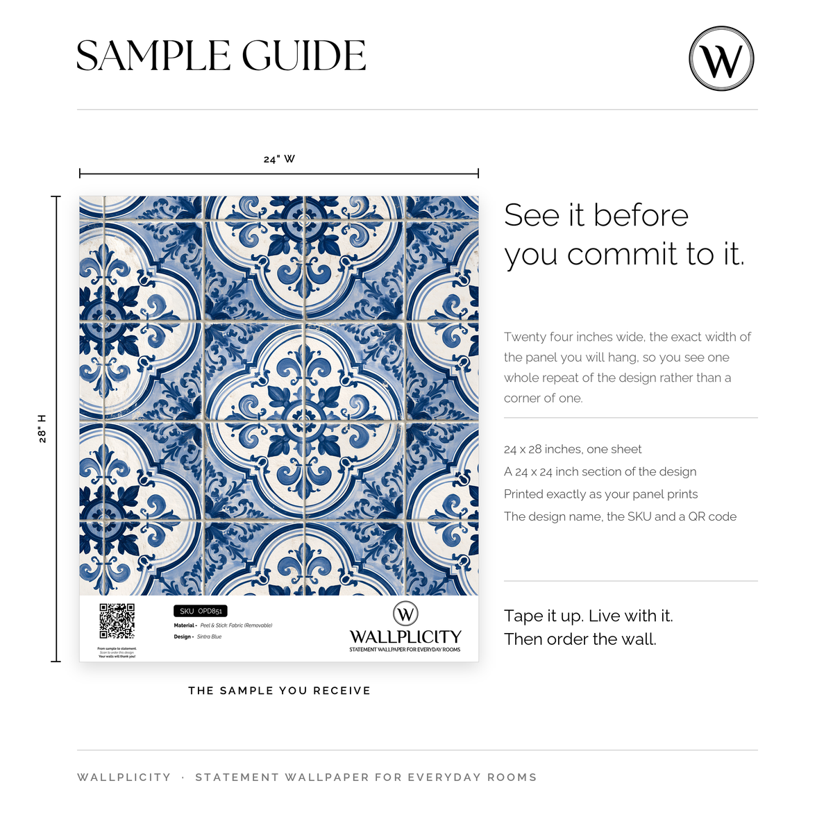 Sintra Blue wallpaper sample guide