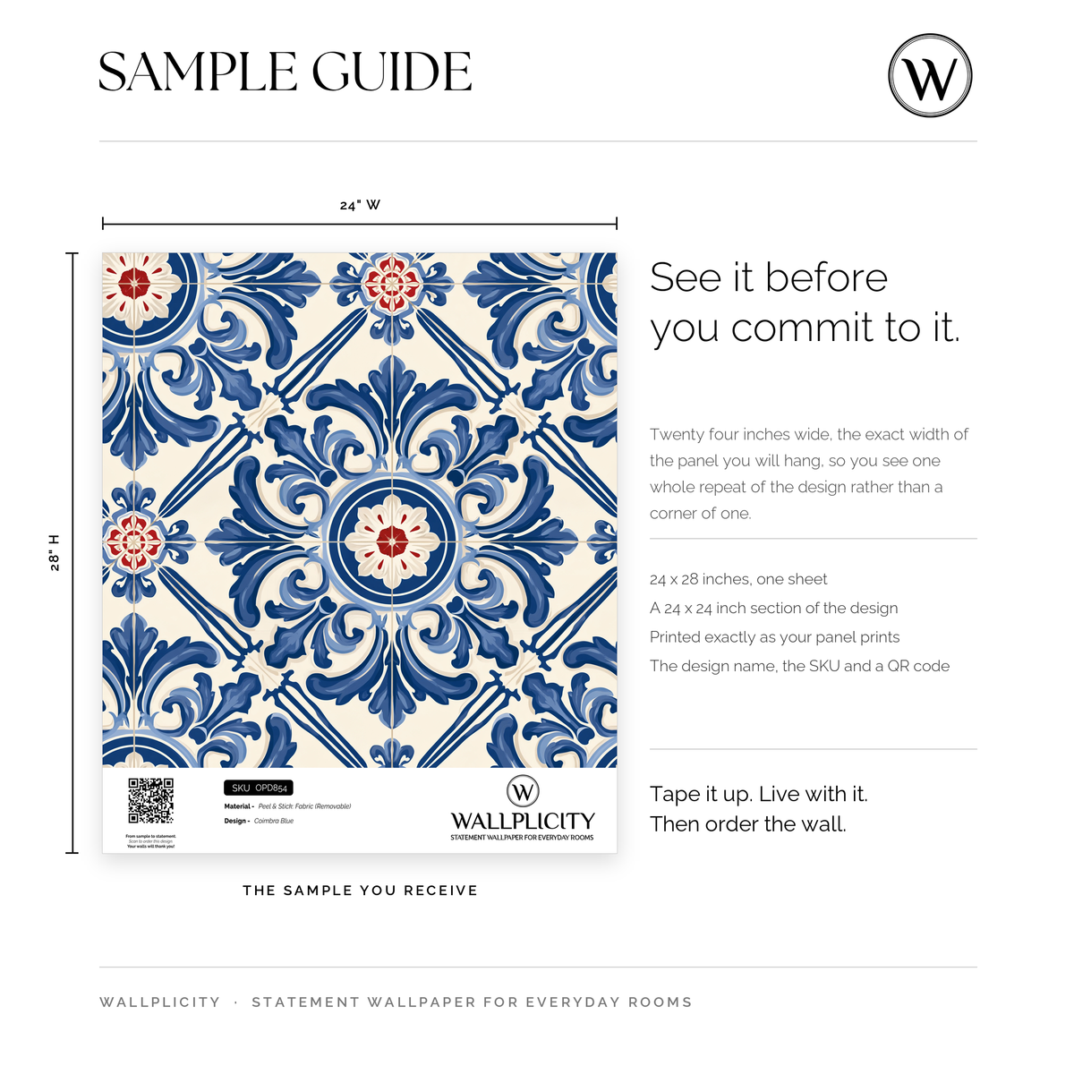 Coimbra Blue wallpaper sample guide