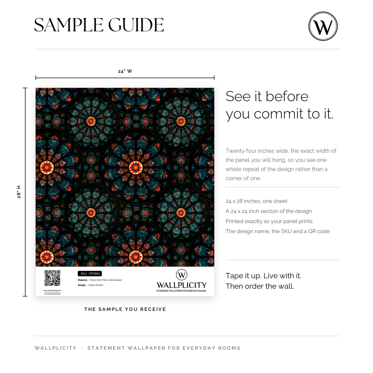 Vesper Rosette wallpaper sample guide