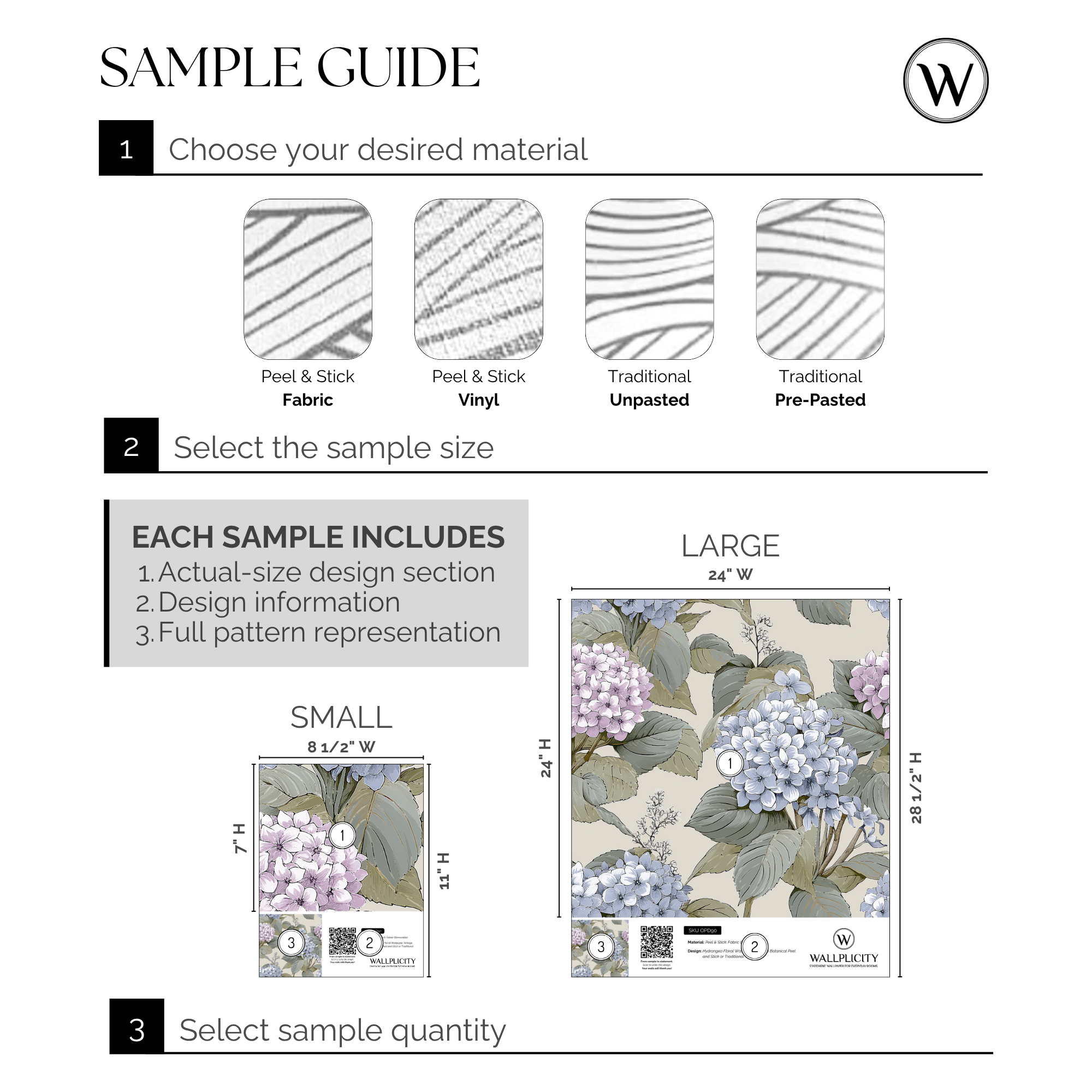 Hydrangea Lane wallpaper sample guide