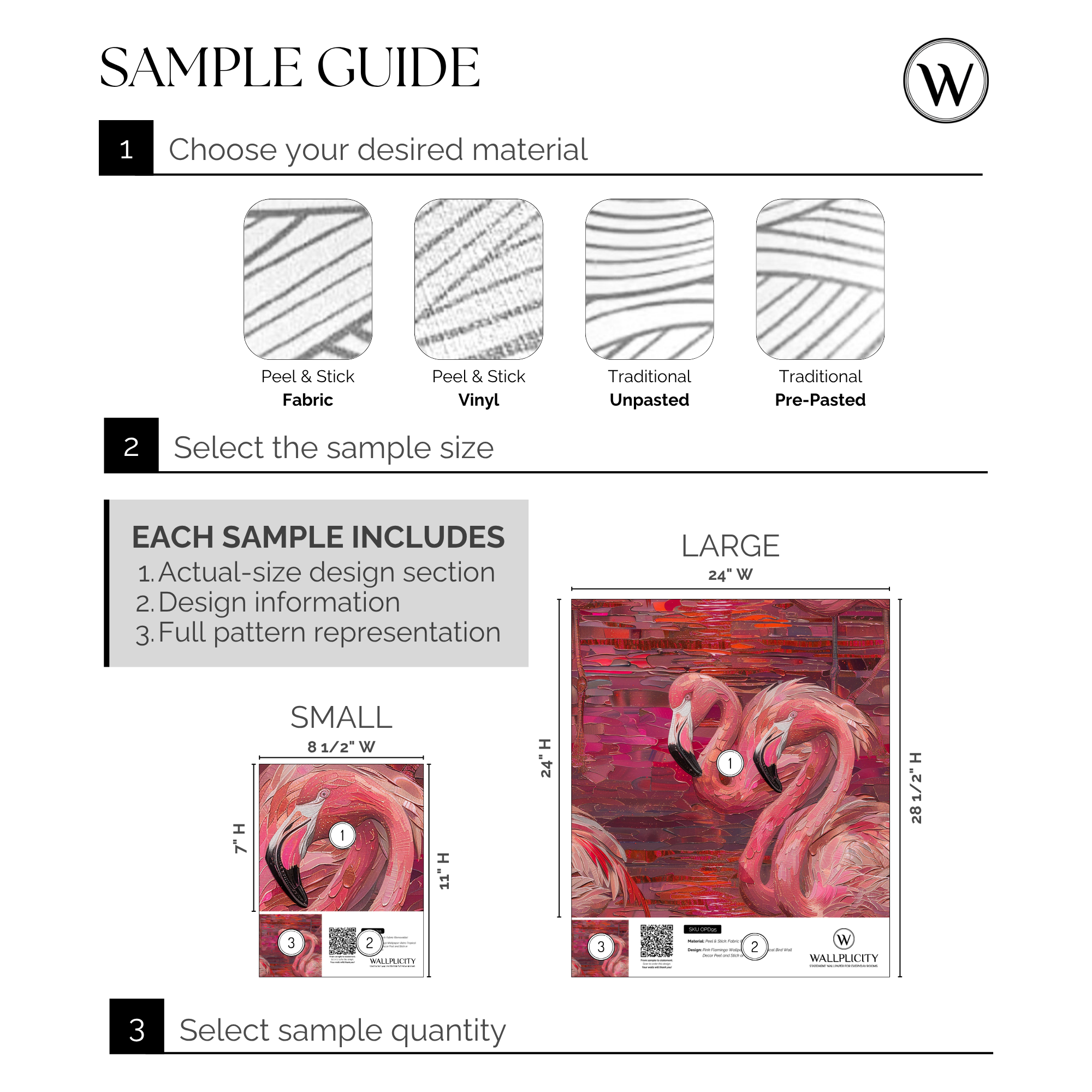 Flamingo Cabana wallpaper sample guide