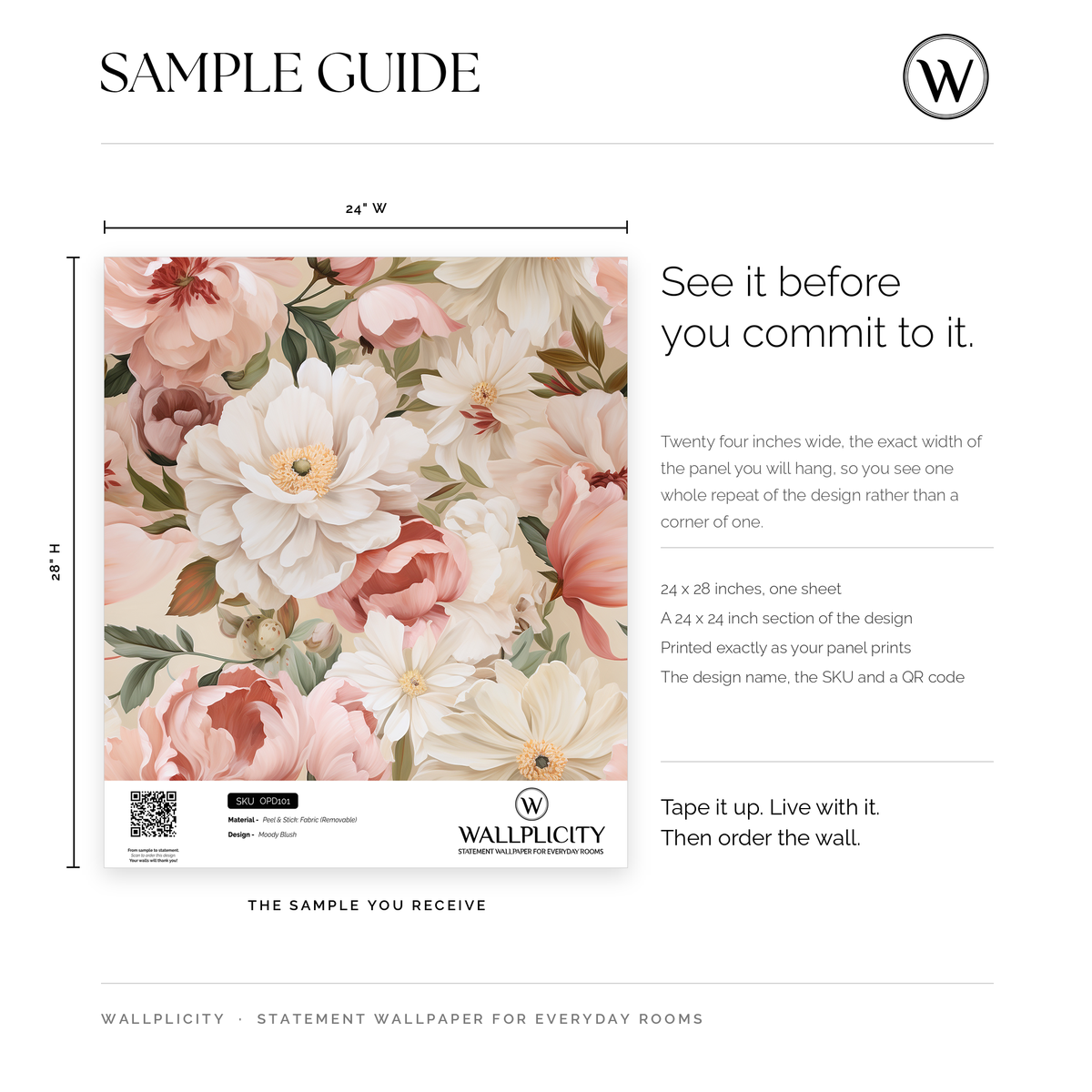 Moody Blush wallpaper sample guide