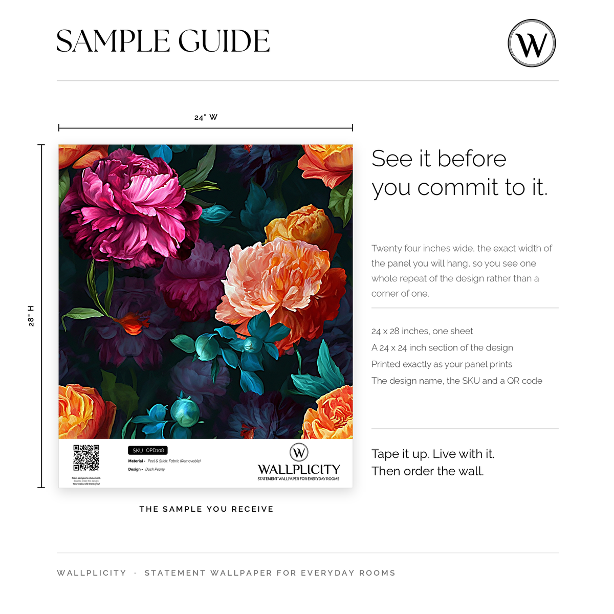 Dusk Peony wallpaper sample guide