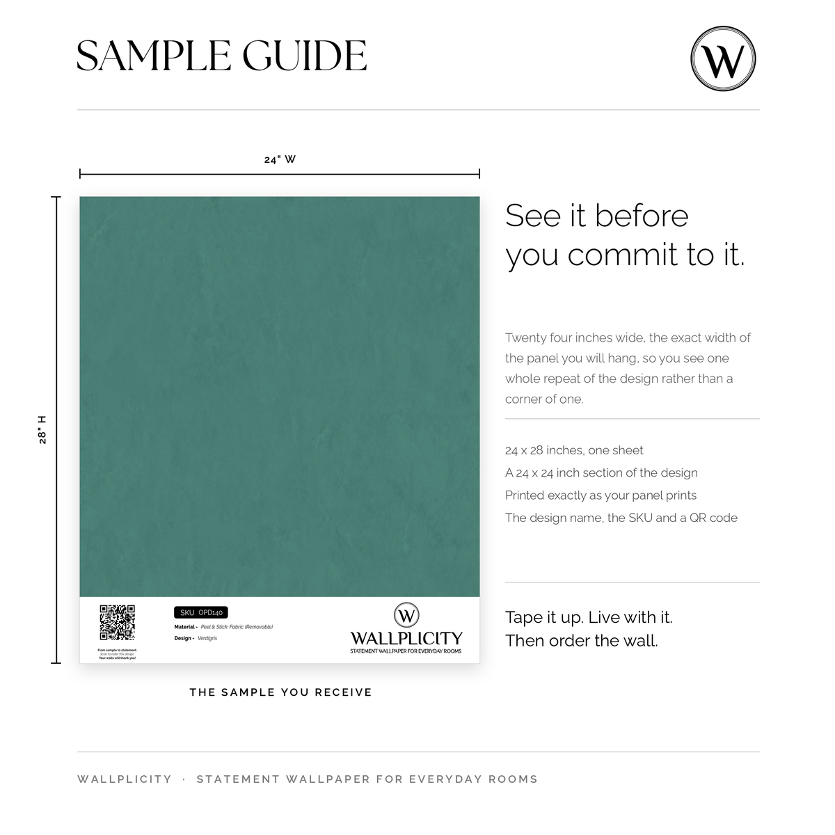 Verdigris wallpaper sample guide
