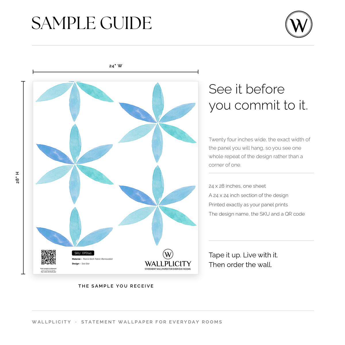 Sea Star wallpaper sample guide