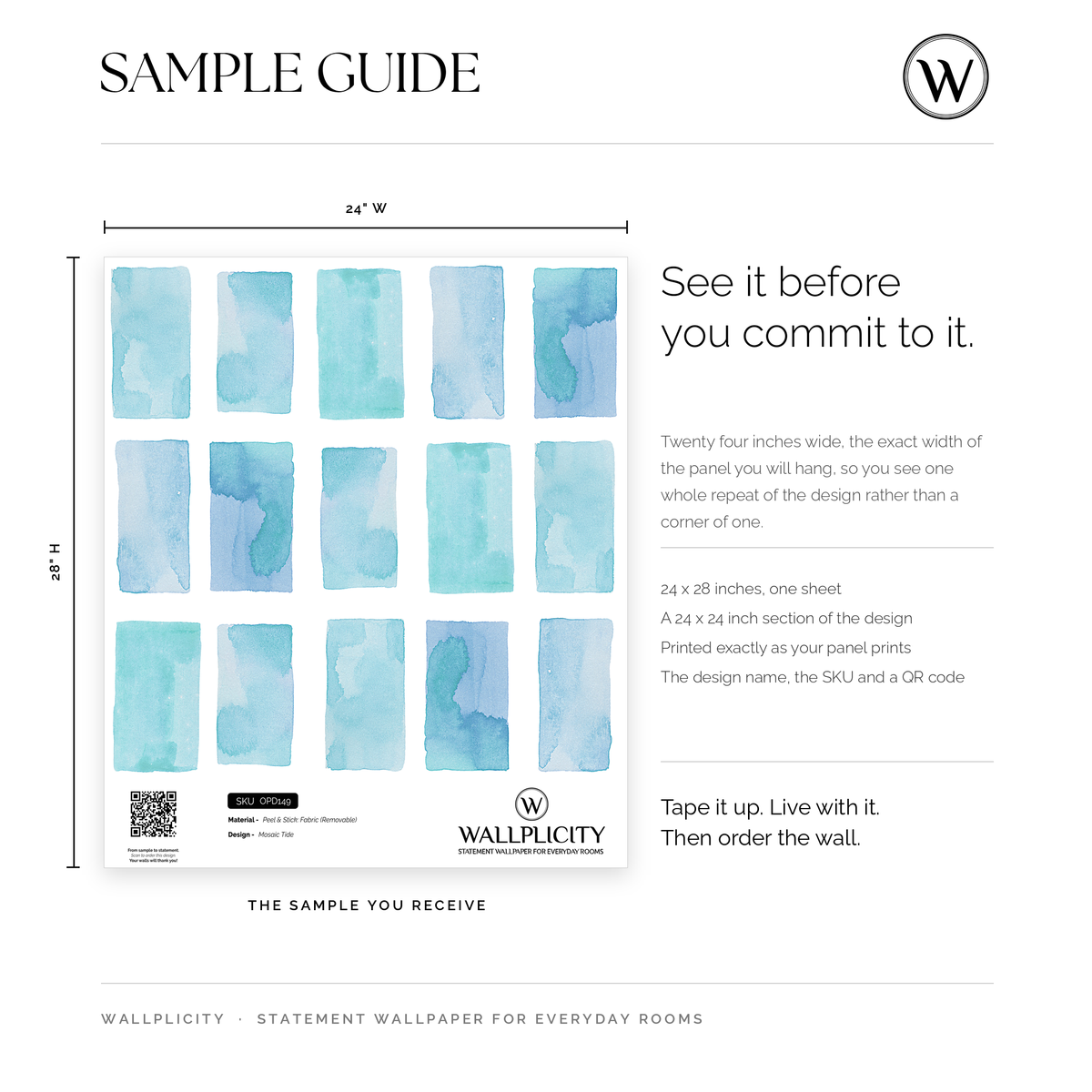 Mosaic Tide wallpaper sample guide