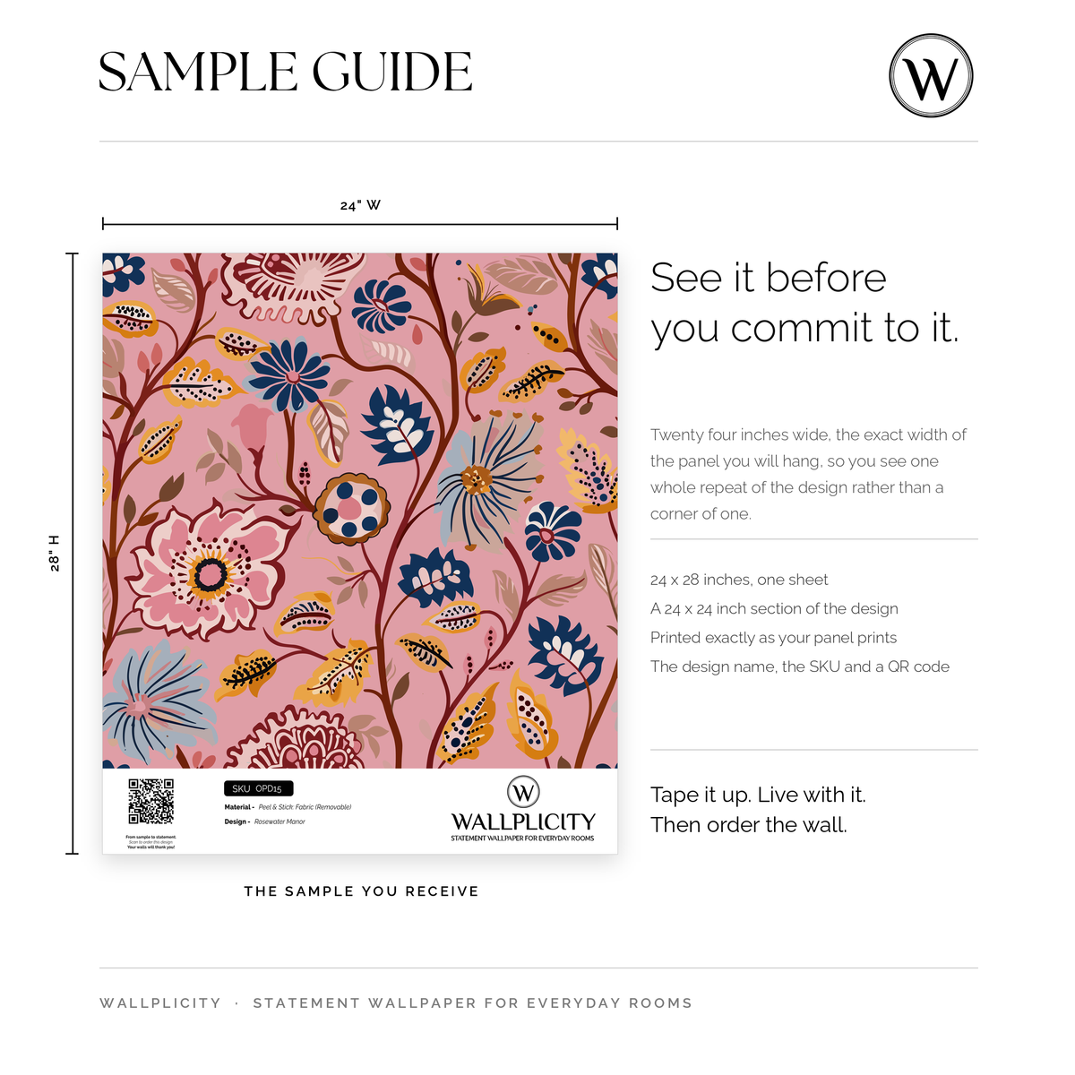 Rosewater Manor wallpaper sample guide