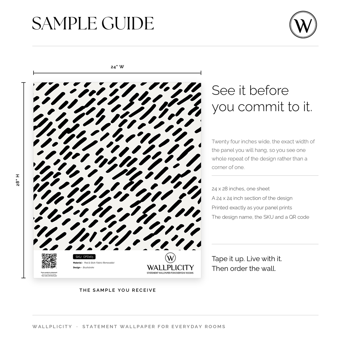 Brushstroke wallpaper sample guide