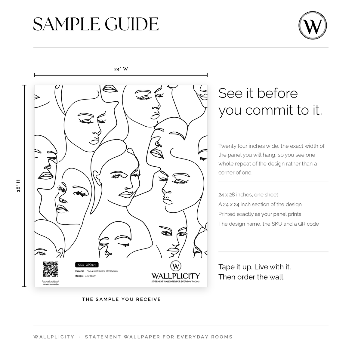 Line Study wallpaper sample guide
