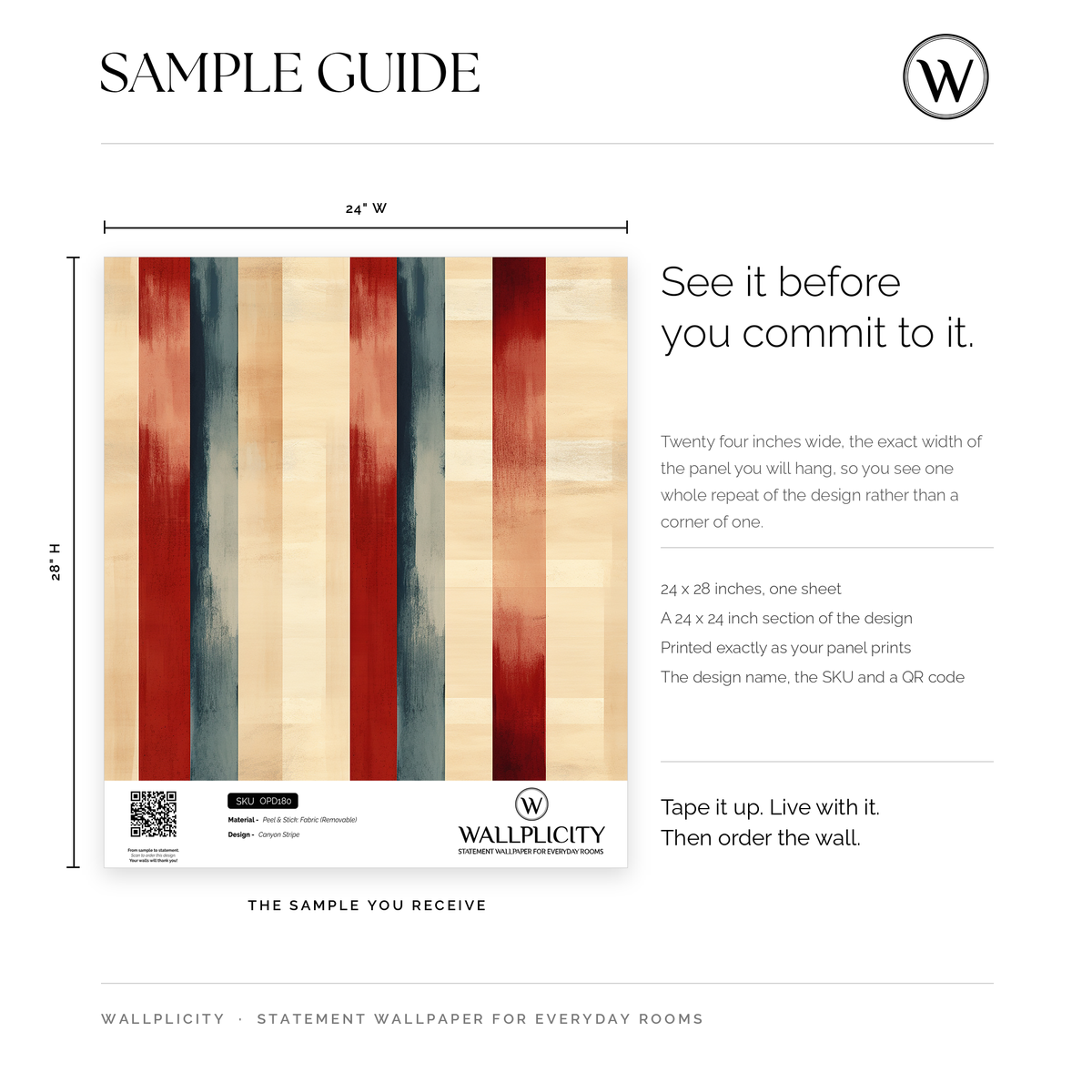 Canyon Stripe wallpaper sample guide