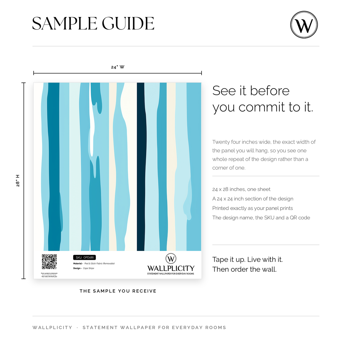 Cape Stripe wallpaper sample guide