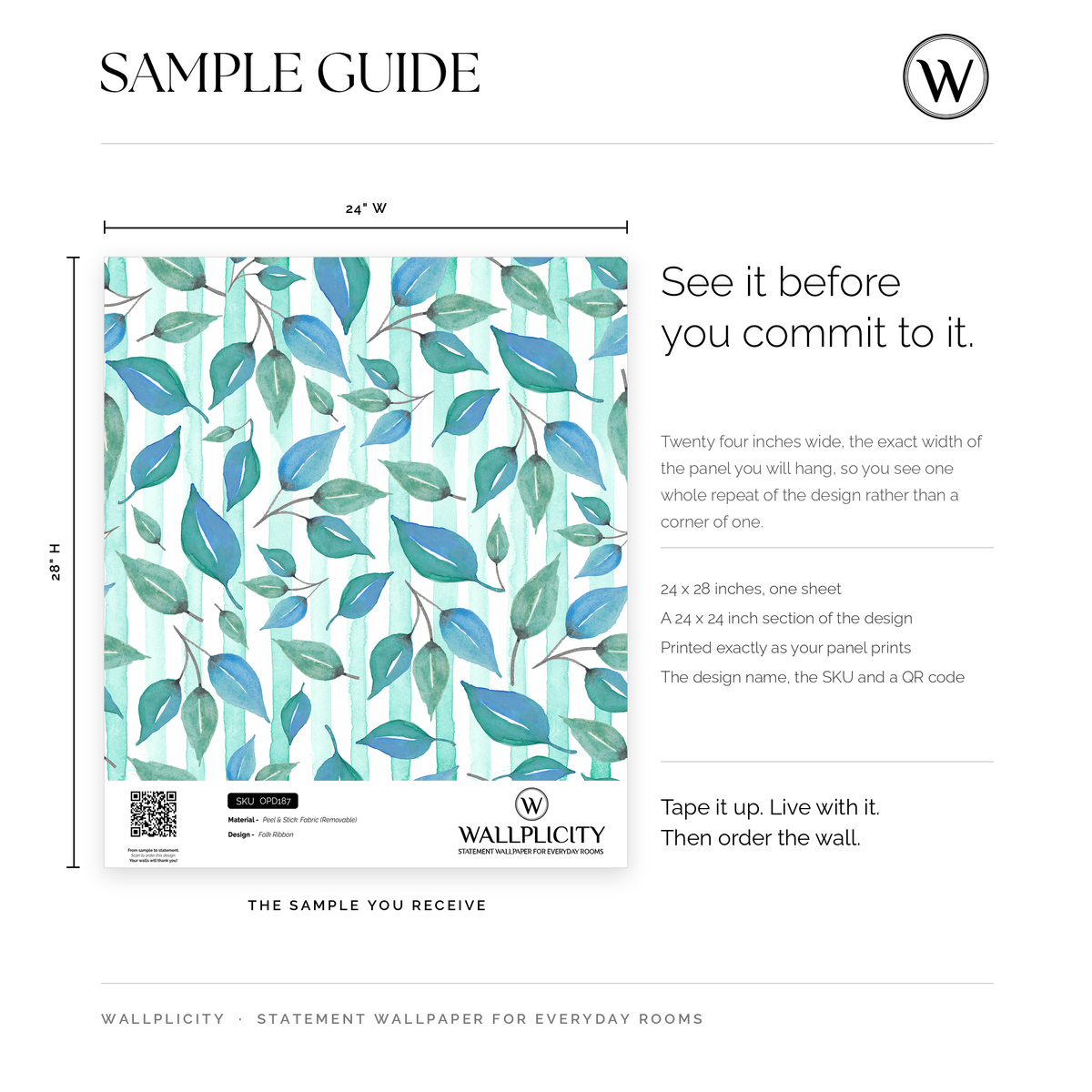 Folk Ribbon wallpaper sample guide