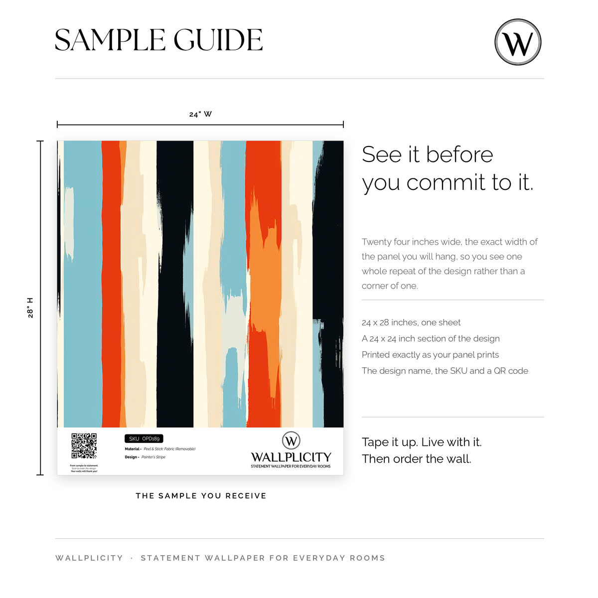 Painter's Stripe wallpaper sample guide