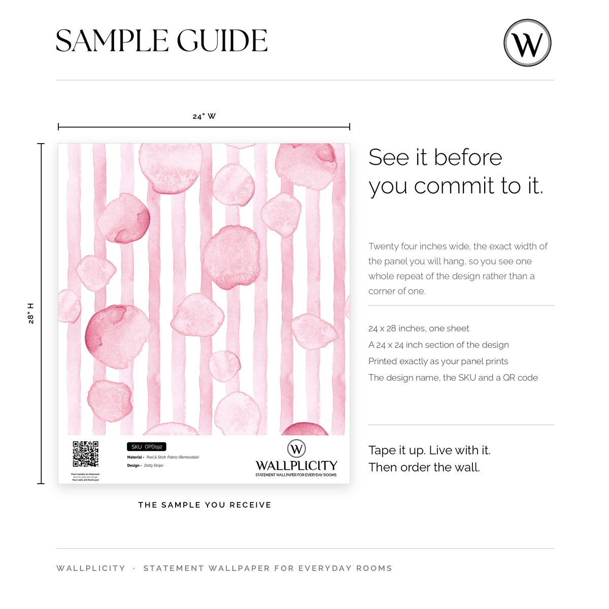 Dotty Stripe wallpaper sample guide