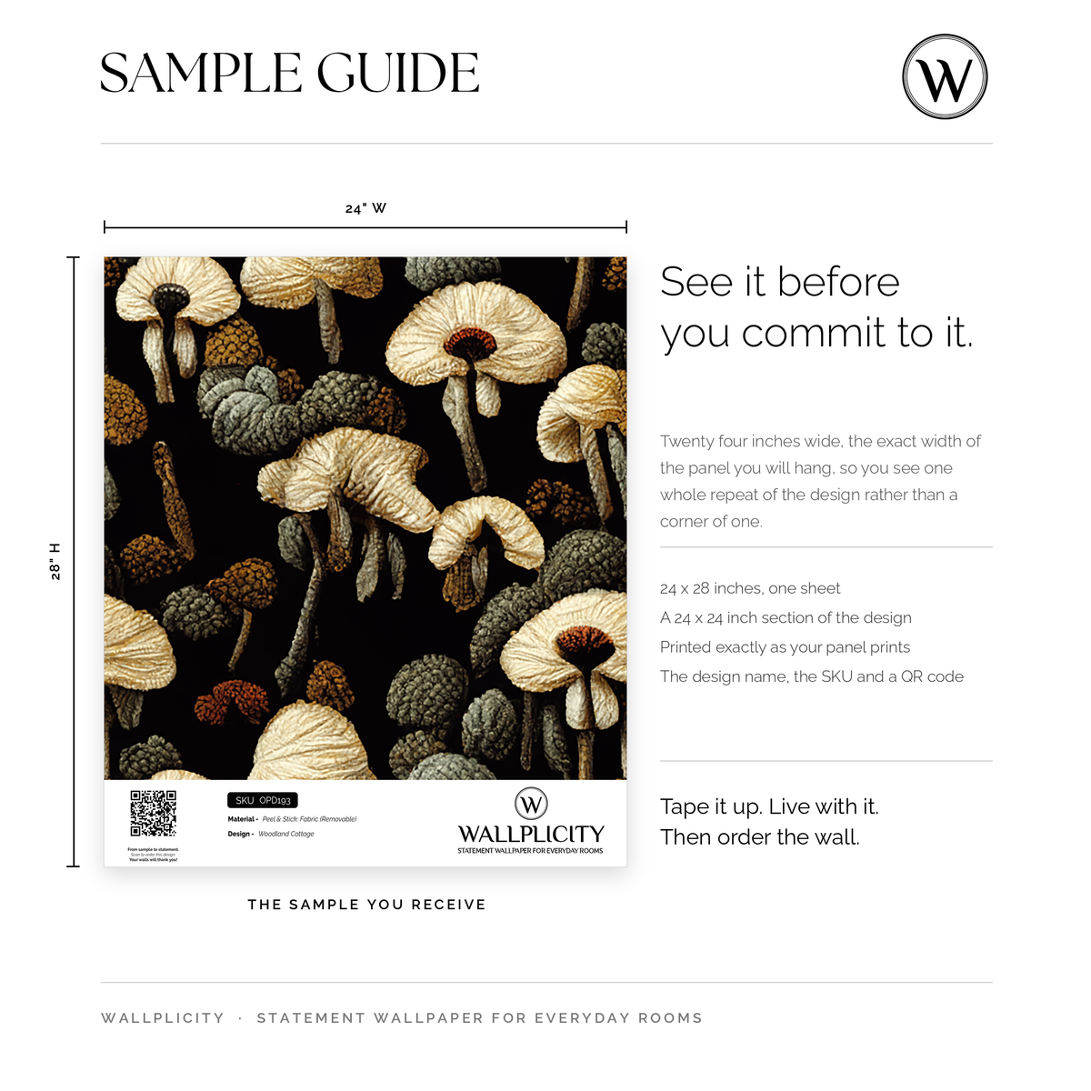 Woodland Cottage wallpaper sample guide