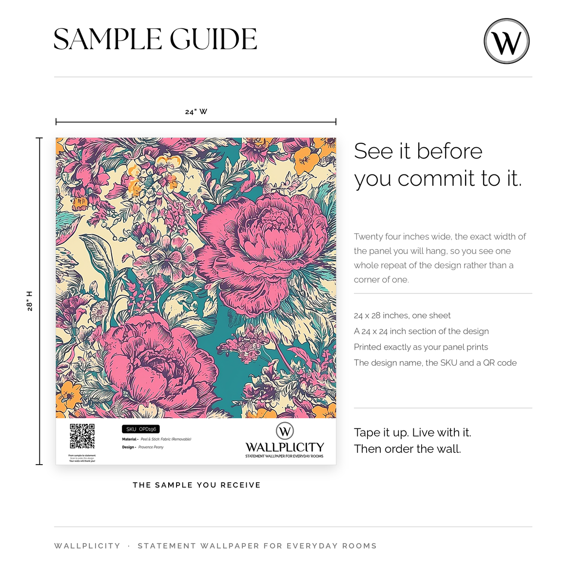 Provence Peony wallpaper sample guide