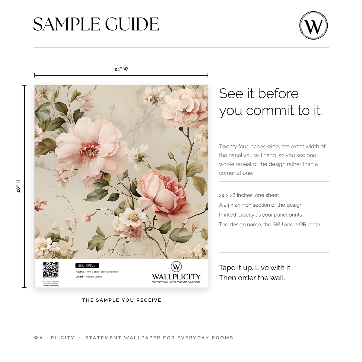 Midnight Garden wallpaper sample guide