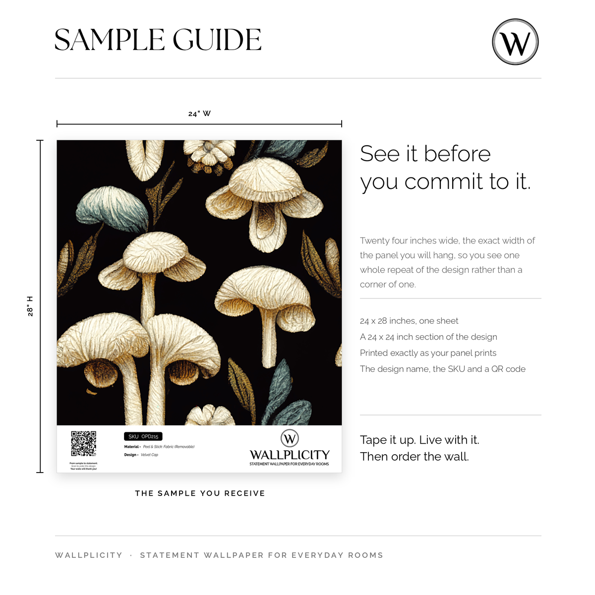 Velvet Cap wallpaper sample guide