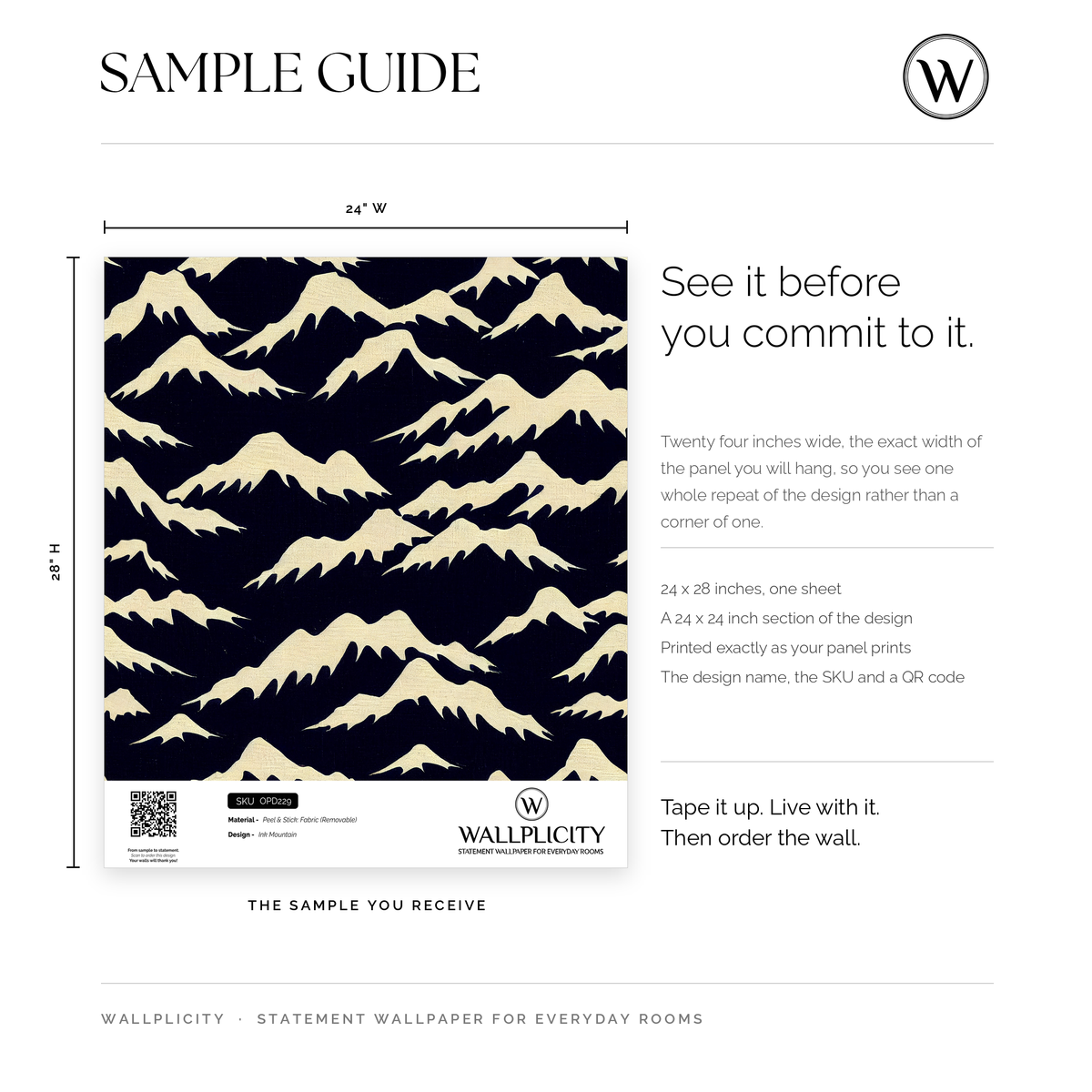 Ink Mountain wallpaper sample guide