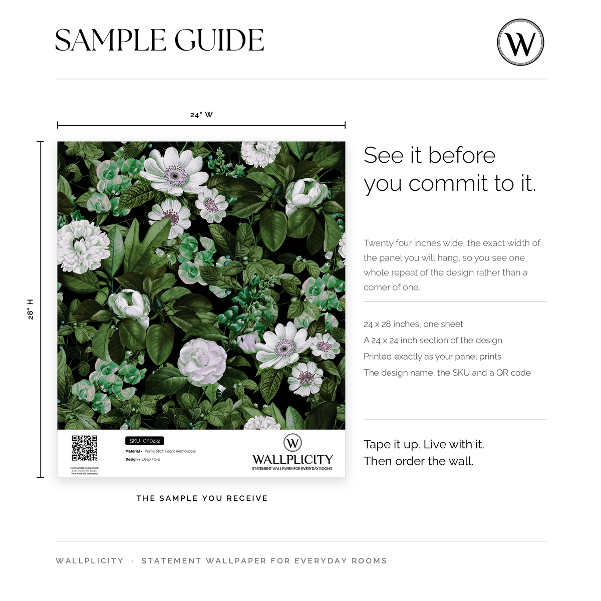 Deep Flora wallpaper sample guide