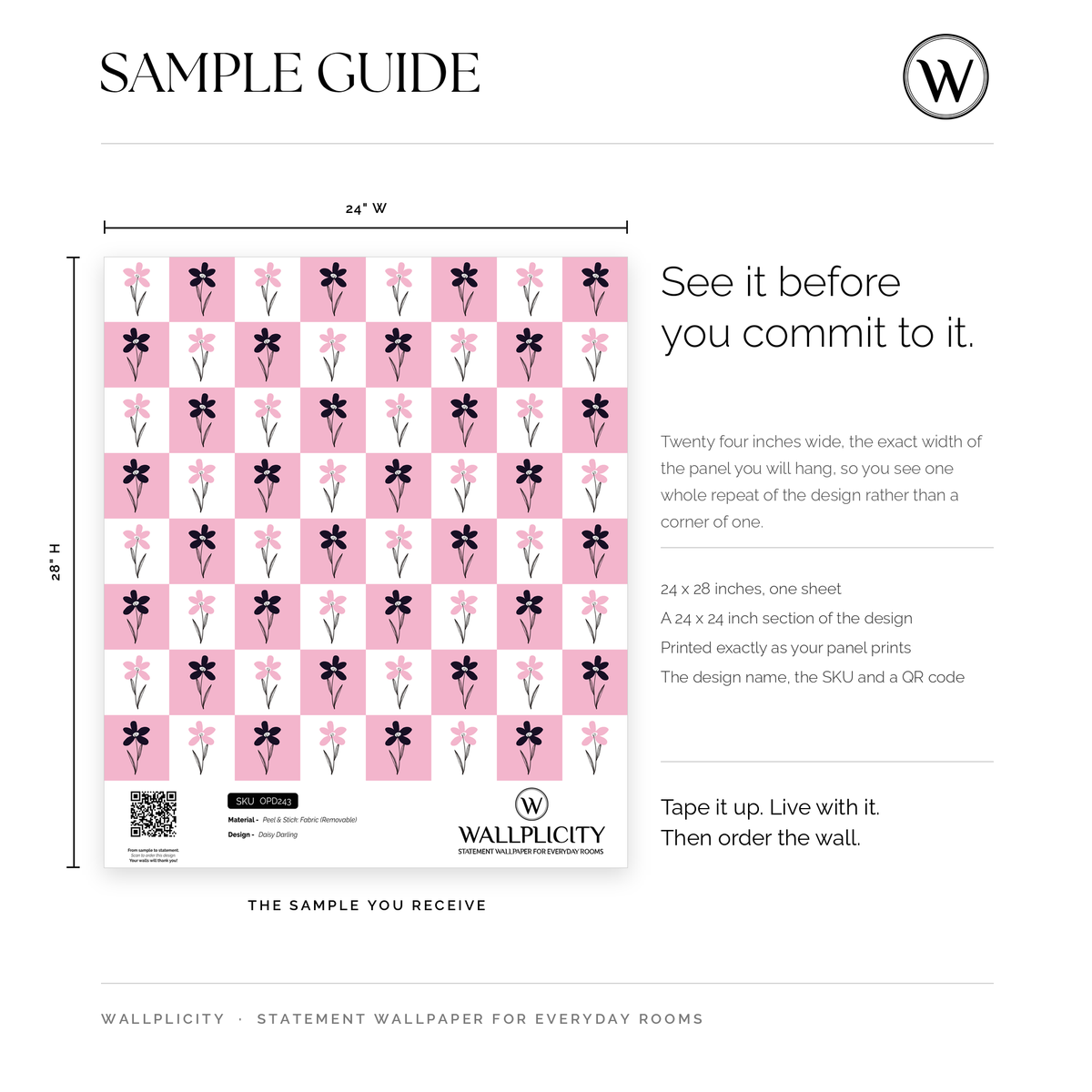 Daisy Darling wallpaper sample guide