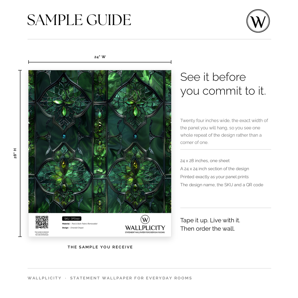 Emerald Chapel wallpaper sample guide