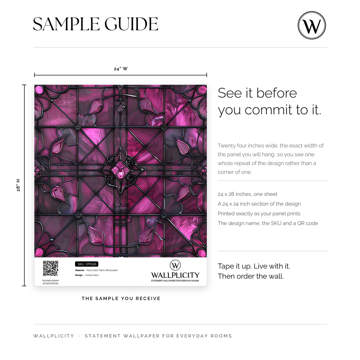 Fuchsia Glass wallpaper sample guide
