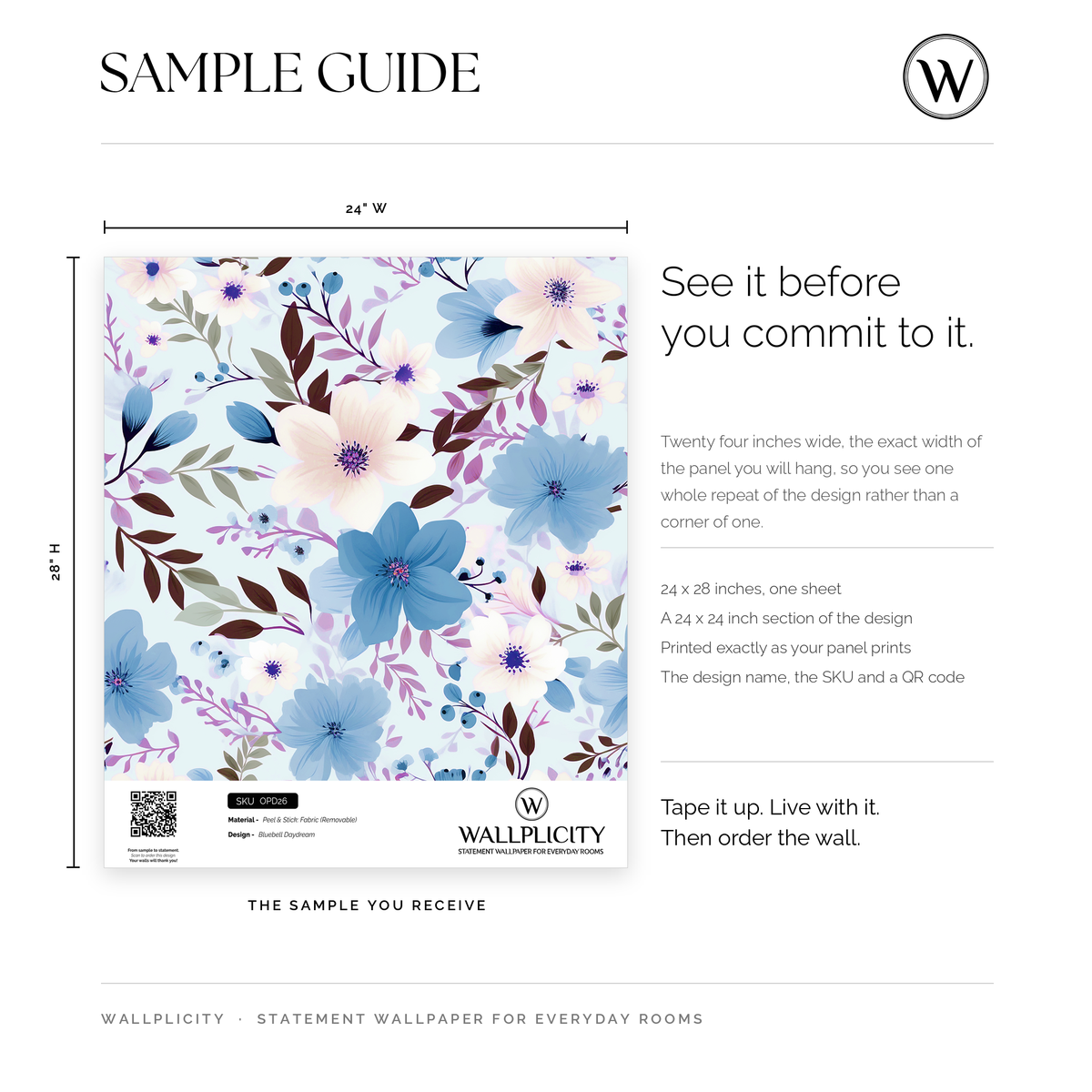 Bluebell Daydream wallpaper sample guide