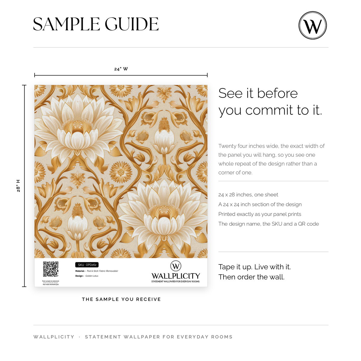 Golden Lotus wallpaper sample guide