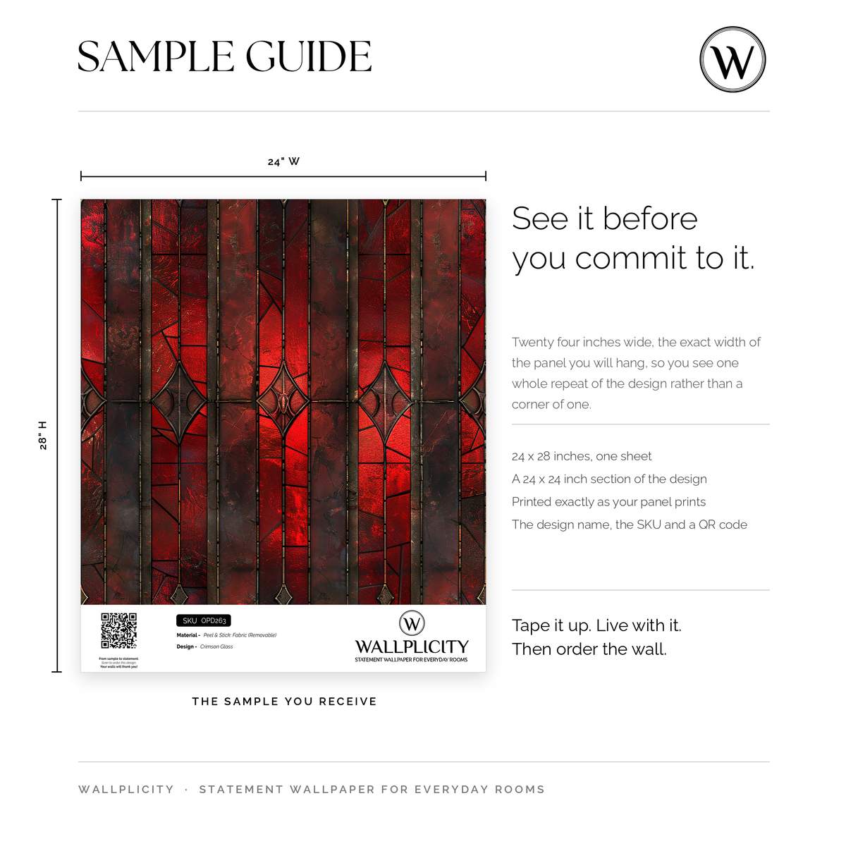 Crimson Glass wallpaper sample guide