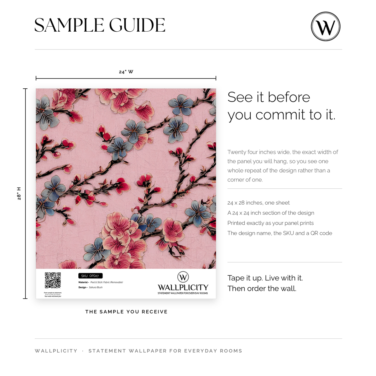 Sakura Blush wallpaper sample guide