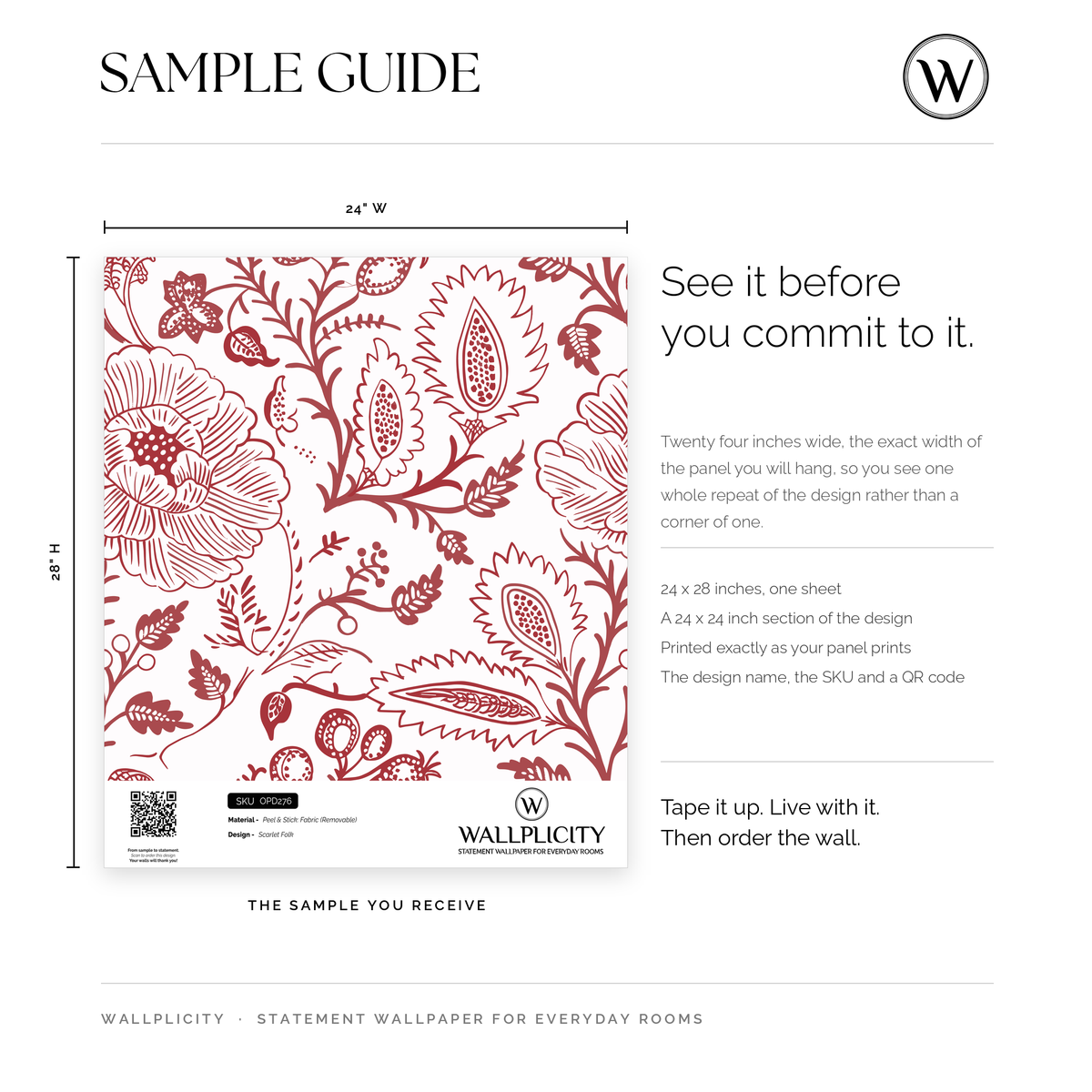 Scarlet Folk wallpaper sample guide