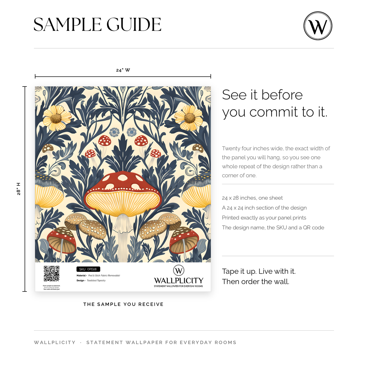 Toadstool Tapestry wallpaper sample guide