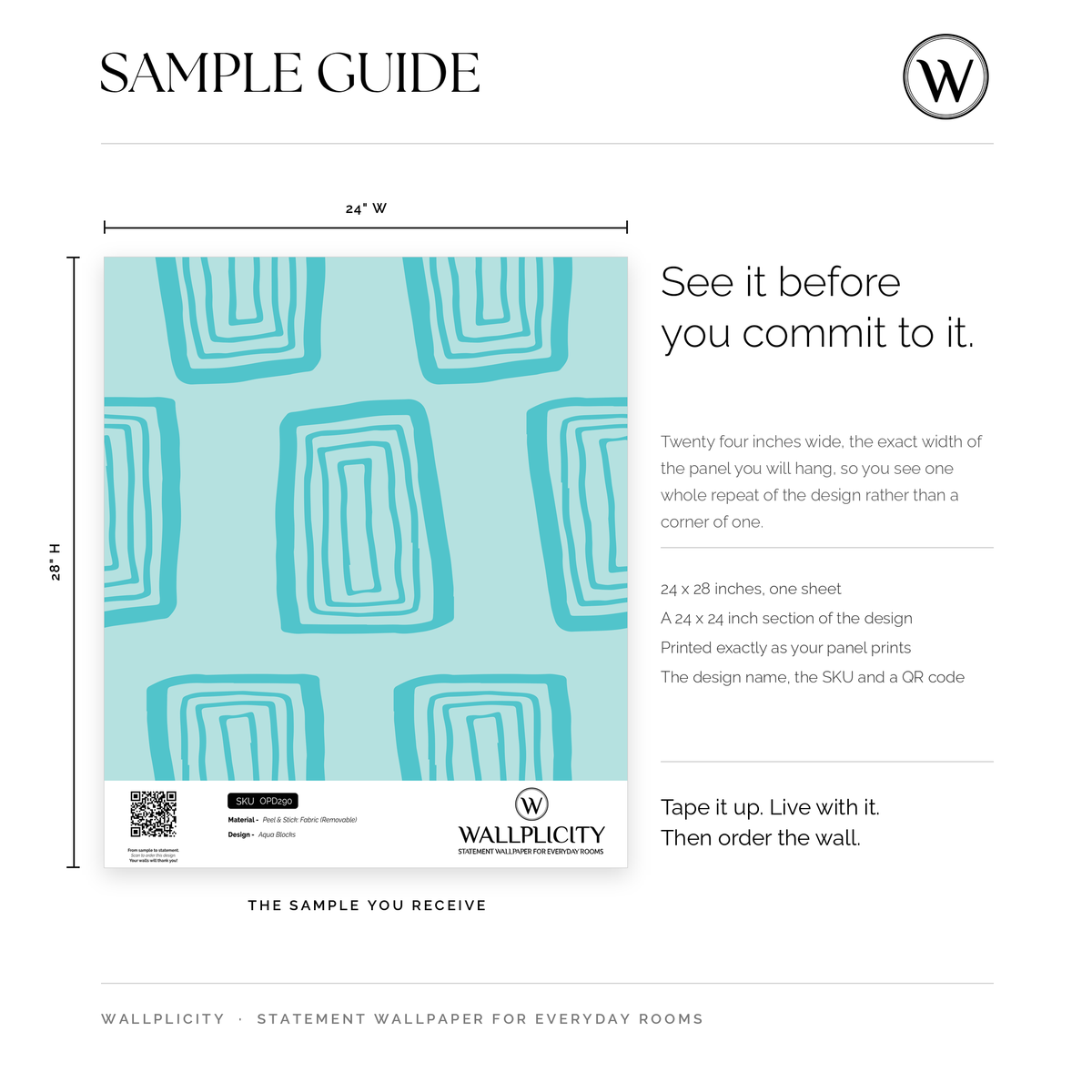 Aqua Blocks wallpaper sample guide