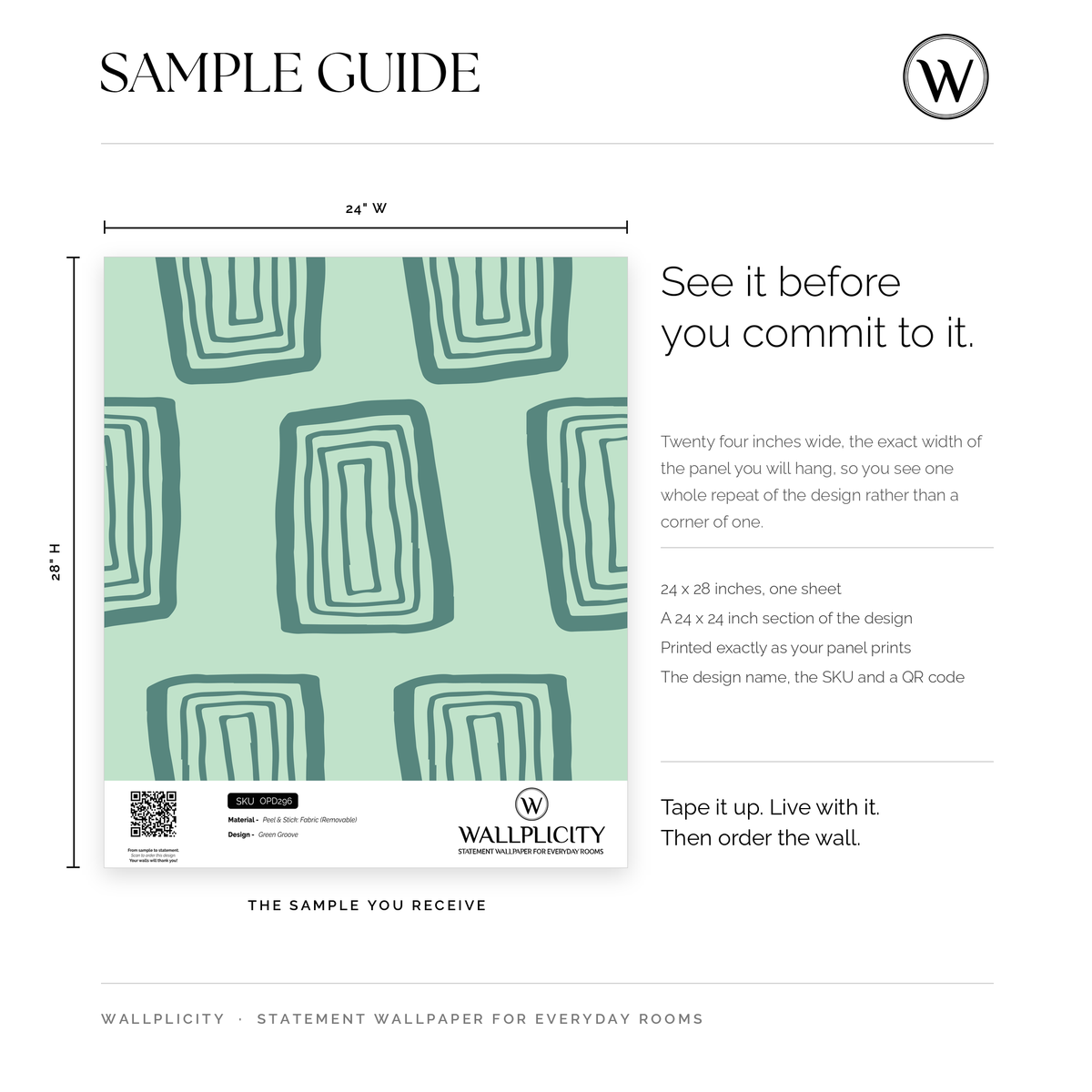 Green Groove wallpaper sample guide