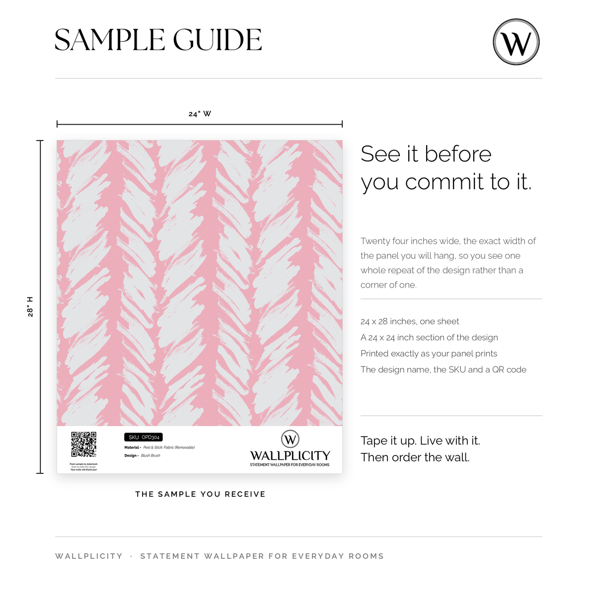 Blush Brush wallpaper sample guide