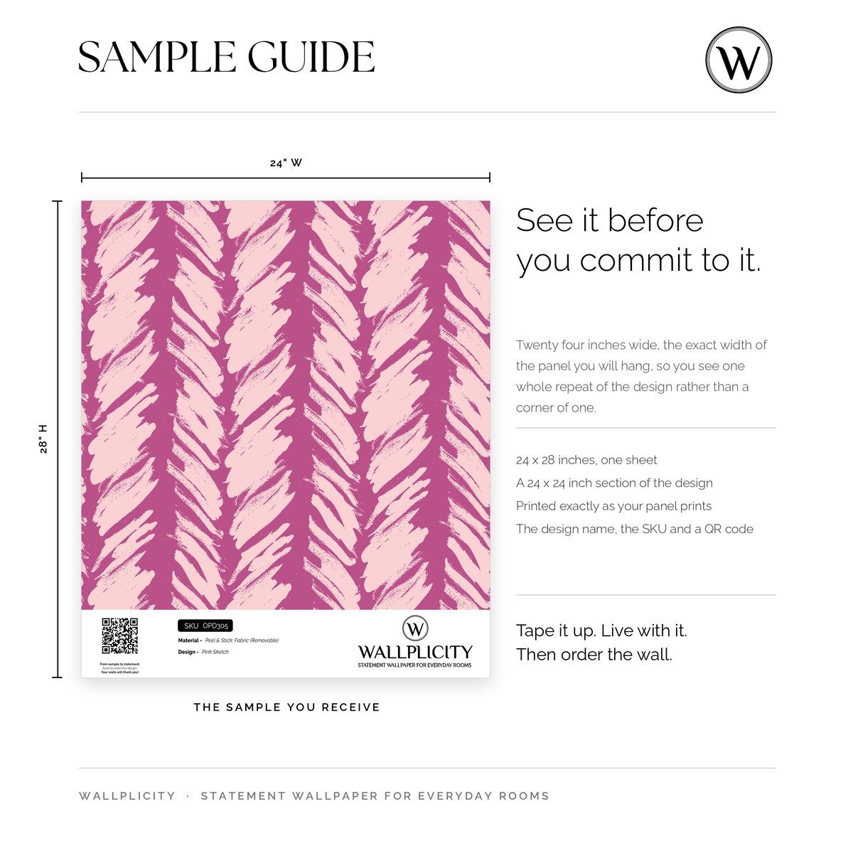 Pink Sketch wallpaper sample guide