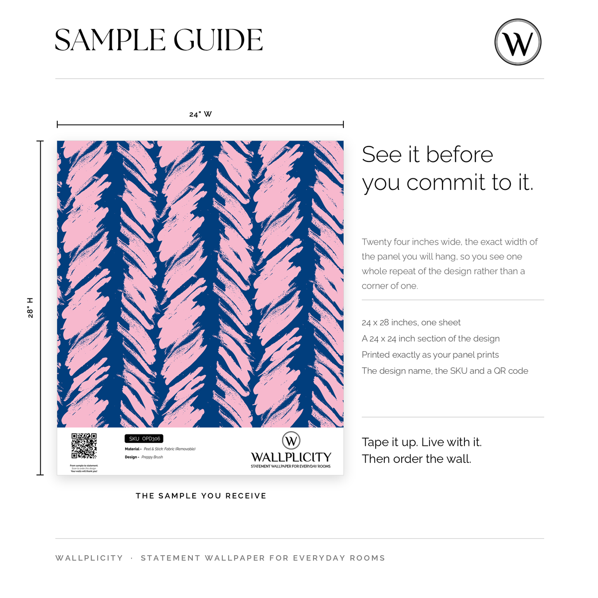 Preppy Brush wallpaper sample guide