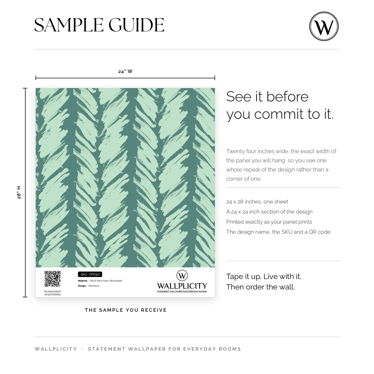 Mint Brush wallpaper sample guide