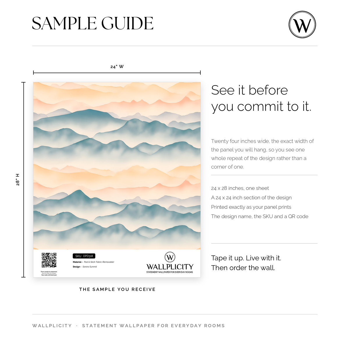Serene Summit wallpaper sample guide
